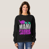 Single Mama Saurus Dinosaurier für Mutter Da Sweatshirt (Vorne ganz)
