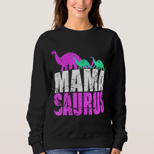 Single Mama Saurus Dinosaurier für Mutter Da Sweatshirt (Vorderseite)