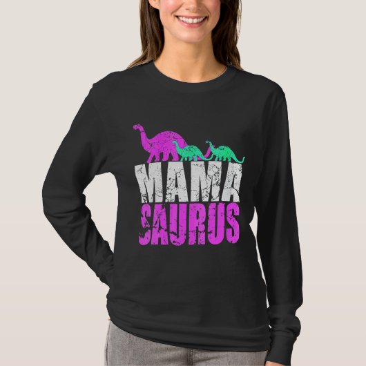 Single Mama Saurus Dinosaurier für Mutter Da T-Shirt (Vorderseite)