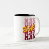 Single Mama Wavy Minimalistisch Zweifarbige Tasse (VorderseiteRechts)