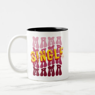 Single Mama Wavy Minimalistisch Zweifarbige Tasse