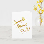 Single Mamas Rock Gold Imitats Foil Metallic Zitat Karte (Gelbe Blume)