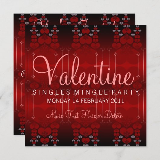 Single Mingle Valentine Party Einladungen (Vorne/Hinten)