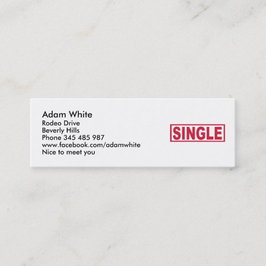 Single Mini Visitenkarte (Vorderseite)