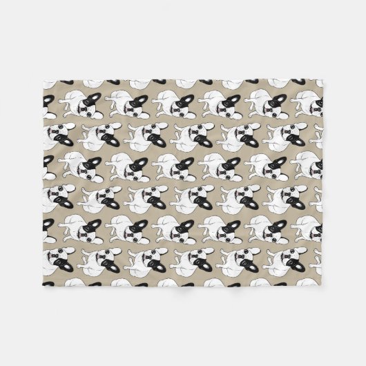 Single mit Kapuze Brindle geschecktes Frenchie Fleecedecke (Vorderseite (Horizontal))