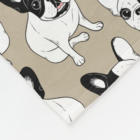 Single mit Kapuze Brindle geschecktes Frenchie Fleecedecke (Ecke)