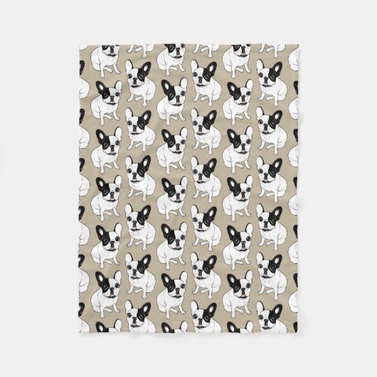 Single mit Kapuze Brindle geschecktes Frenchie Fleecedecke (Vorderseite)
