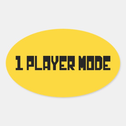 Single/Modus für einen Player Ovaler Aufkleber (Vorderseite)