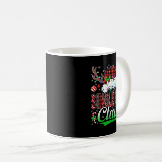 Single Mom Claus Christmas Light Matching Family X Kaffeetasse (VorderseiteRechts)