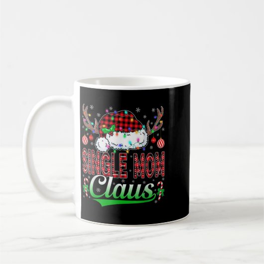 Single Mom Claus Christmas Light Matching Family X Kaffeetasse (Links)
