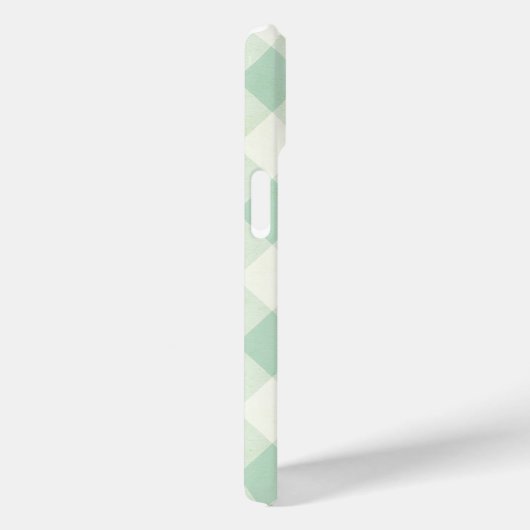 Single Monogram Gerahmt auf Mint und Green Gingham Case-Mate iPhone Hülle (Rückseite / Rechts)