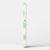 Single Monogram Gerahmt auf Mint und Green Gingham Case-Mate iPhone Hülle (Rückseite / Links)