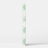 Single Monogram Gerahmt auf Mint und Green Gingham Case-Mate iPhone Hülle (Rückseite / Rechts)
