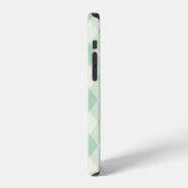 Single Monogram Gerahmt auf Mint und Green Gingham iPhone Hülle (Linke Seite)