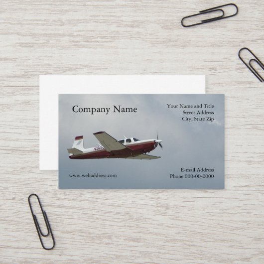 Single Motor Flugzeug Visitenkarte (Vorderseite/Rückseite Beispiel)