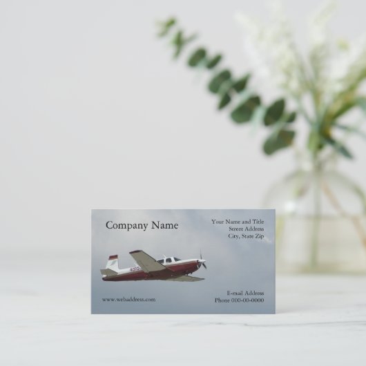 Single Motor Flugzeug Visitenkarte (Stehend Vorderseite)