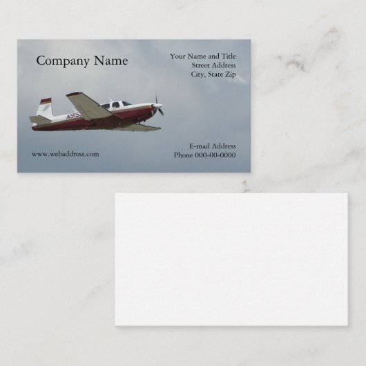 Single Motor Flugzeug Visitenkarte (Vorne/Hinten)