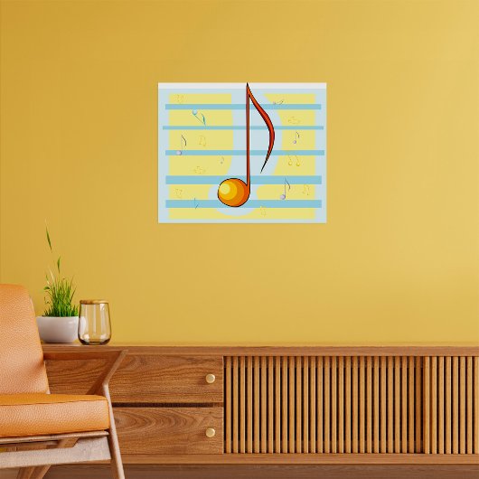 Single Musical Note Poster