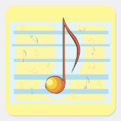 Single Musical Note Quadratischer Aufkleber (Vorderseite)