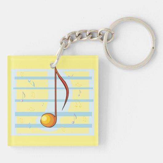 Single Musical Note Schlüsselanhänger (Rückseite)