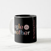 SINGLE MUTTER in fett farbiger Schriftzeichen Zweifarbige Tasse (Vorderseite Links)