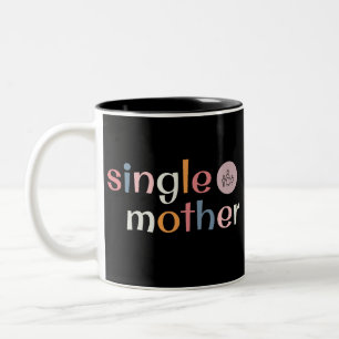 SINGLE MUTTER in fett farbiger Schriftzeichen Zweifarbige Tasse