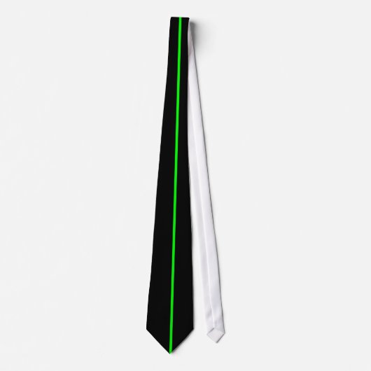Single Neon Green Strip auf schwarzer Krawatte (Vorderseite)