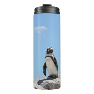 Single Niedlich Pinguin und Blue Sky Thermosbecher