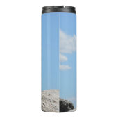 Single Niedlich Pinguin und Blue Sky Thermosbecher (Rückseite)