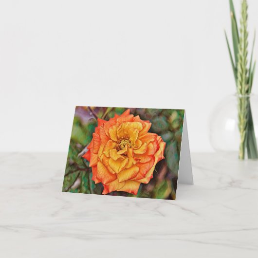 Single Orange Gold Rose aus Gertie's Garden Karte (Vorderseite)