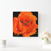 Single Orange Rose Blume Acrylwand Wanduhr (Zuhause)