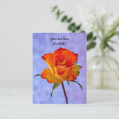 Single Orange und Gelb Rose Postkarte (Stehend Vorderseite)