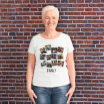 Single Own Family Foto Frame Collage T-Shirt<br><div class="desc">Dieser coole, moderne und einzigartige T - Shirt verfügt über eine Collage von zwölf Fotos aus der eigenen Familie oder aus Kindern in einer Collage aus Sofortfotografen und das Wort "Familie" in Not geratener Typografie (die geändert werden kann). Das ist das perfekte Geschenk für Großeltern, Großmutter, Großvater, Mutter oder Vater....</div>