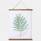 Single Palm Leaf Illustration Wandteppich Mit Holzrahmen (Vorderseite)