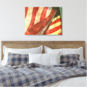 Single-Panel für amerikanische Flagge überzogene C Leinwanddruck (Insitu (Schlafzimmer))