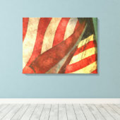 Single-Panel für amerikanische Flagge überzogene C Leinwanddruck (Insitu (Holzboden))