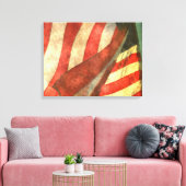Single-Panel für amerikanische Flagge überzogene C Leinwanddruck (Insitu (Wohnzimmer))