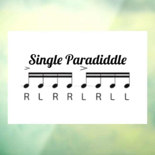single paradiddle fensteraufkleber (Blatt 3)