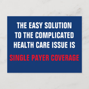 Single Payer Medicare für alle Krankenversicherung Postkarte