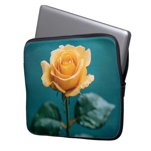 Single Peach Rose Laptopschutzhülle (Vorderseite Links)