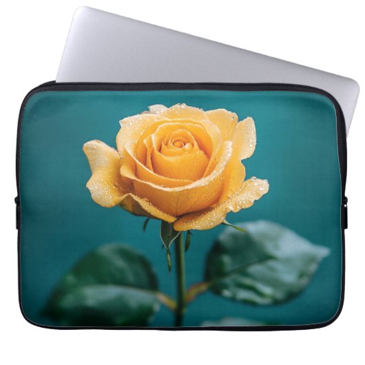 Single Peach Rose Laptopschutzhülle (Vorderseite)