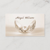 Single Pearl in Seashell Visitenkarte (Vorderseite)