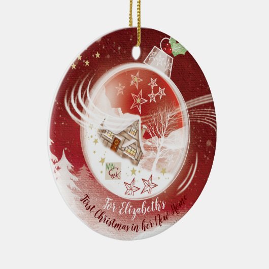 Single Person, 1. Weihnachten, Neue Zuhause, Keramik Ornament (Rechts)