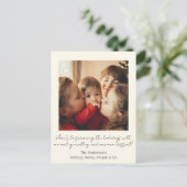 Single Photo Holiday Postcard Postkarte (Stehend Vorderseite)