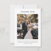 Single Photo Modern Minimalist Typography Wedding Dankeskarte (Vorderseite)