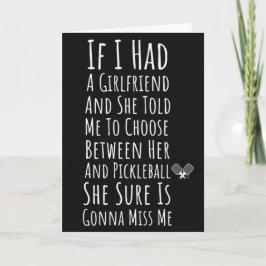 Single Pickleball Player Card Funny Pickleballall Karte