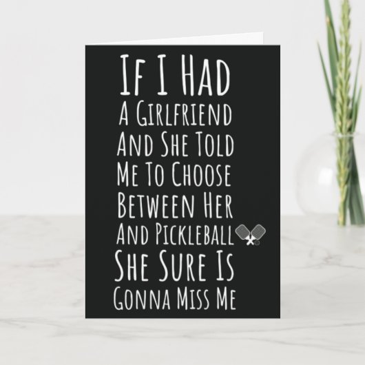 Single Pickleball Player Card Funny Pickleballall Karte (Vorderseite)