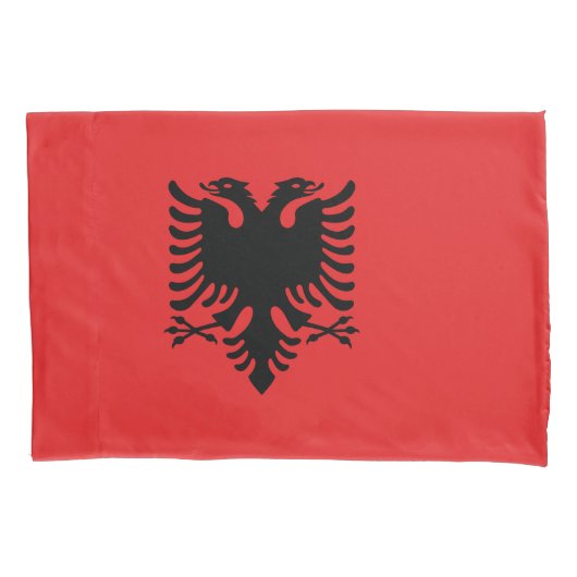 Single Pillowcase mit albanischer Flagge Kissenbezug (Vorderseite)