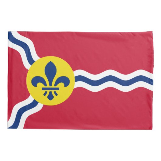 Single Pillowcase mit der Flagge von St. Louis, US Kissenbezug (Rückseite)