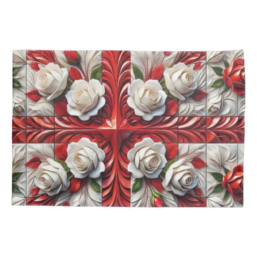 Single Pillowcase mit englischen Rose Kissenbezug (Rückseite)